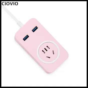 

CIOVIO Universal Power Strip Adapter Charger Socket with 1 AC Outlets 2 USB 1.8m Cable for Office Home Appliances UK Plug