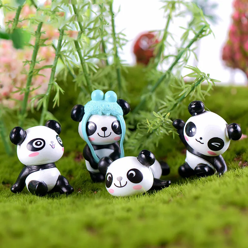 8 шт./компл. с мультипликационным принтом «панда», творческий дикий сад микро-Декорации для ландшафтного дизайна аксессуары с изящным «кукольным»