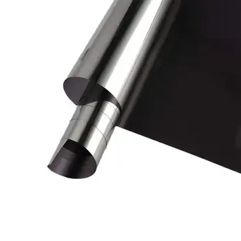

4m Length Black Silver Thermal Insulation Glass Film Self-Adhesive Sun-Blocking Anti-UV One Way Perspective Stained Foil