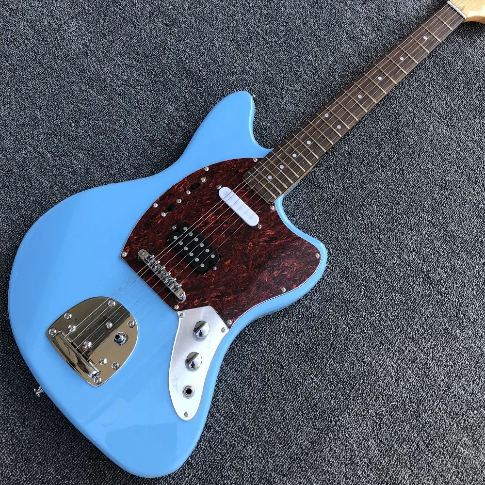 Высокое качество синий цвет 6 струн st электрогитара, Фабрика магазин фен твердой древесины ST гитара ra