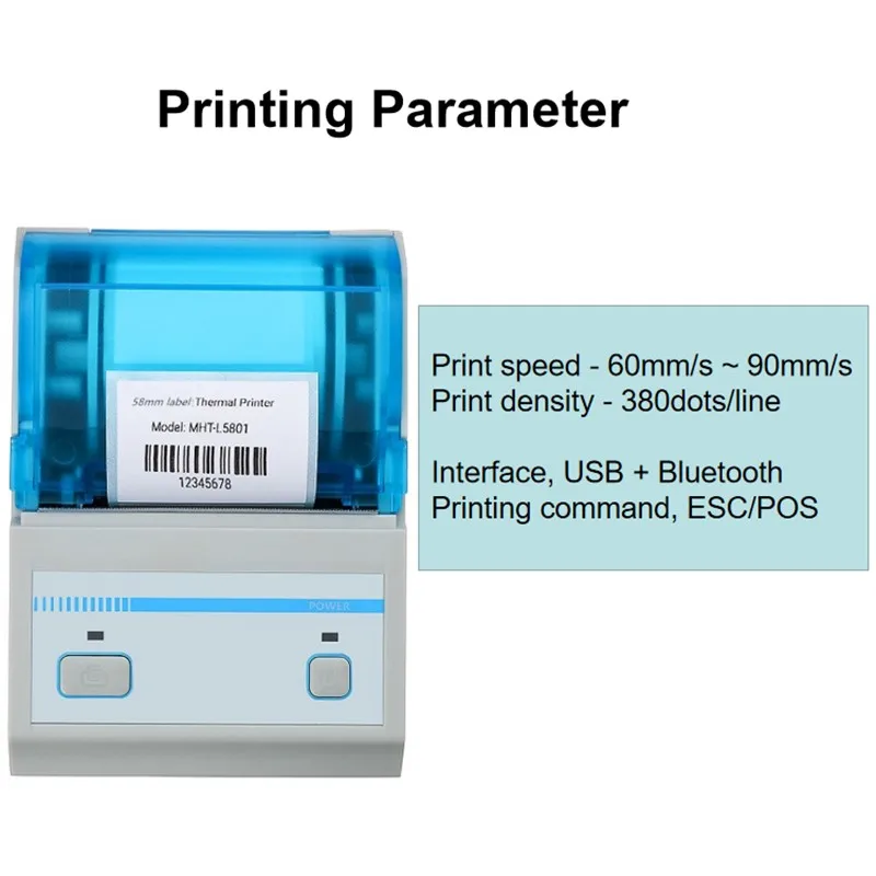 Термопринтер для печати этикеток ручной 58 мм штрих-код стикер мини беспроводной портативный термопринтер для печати этикеток bluetooth