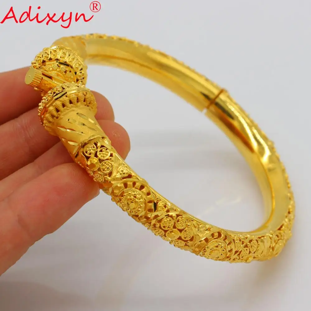 Adixyn три дизайна браслеты "Дубай" для женщин/девушек 24 К золотой цвет/медь Браслеты& браслет Африка, Индия ювелирные изделия можно открыть N12171