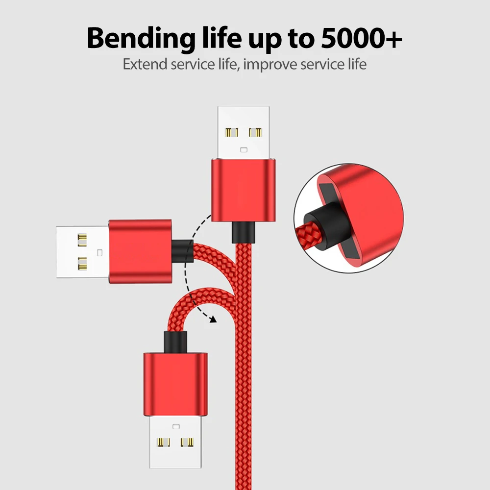 Магнитный Micro USB кабель, 1 м, 2 А, для Xiaomi Redmi, Тип C, Android, штепсельный кабель для huawei Honor, алюминиевый локоть, магнитный кабель для зарядки