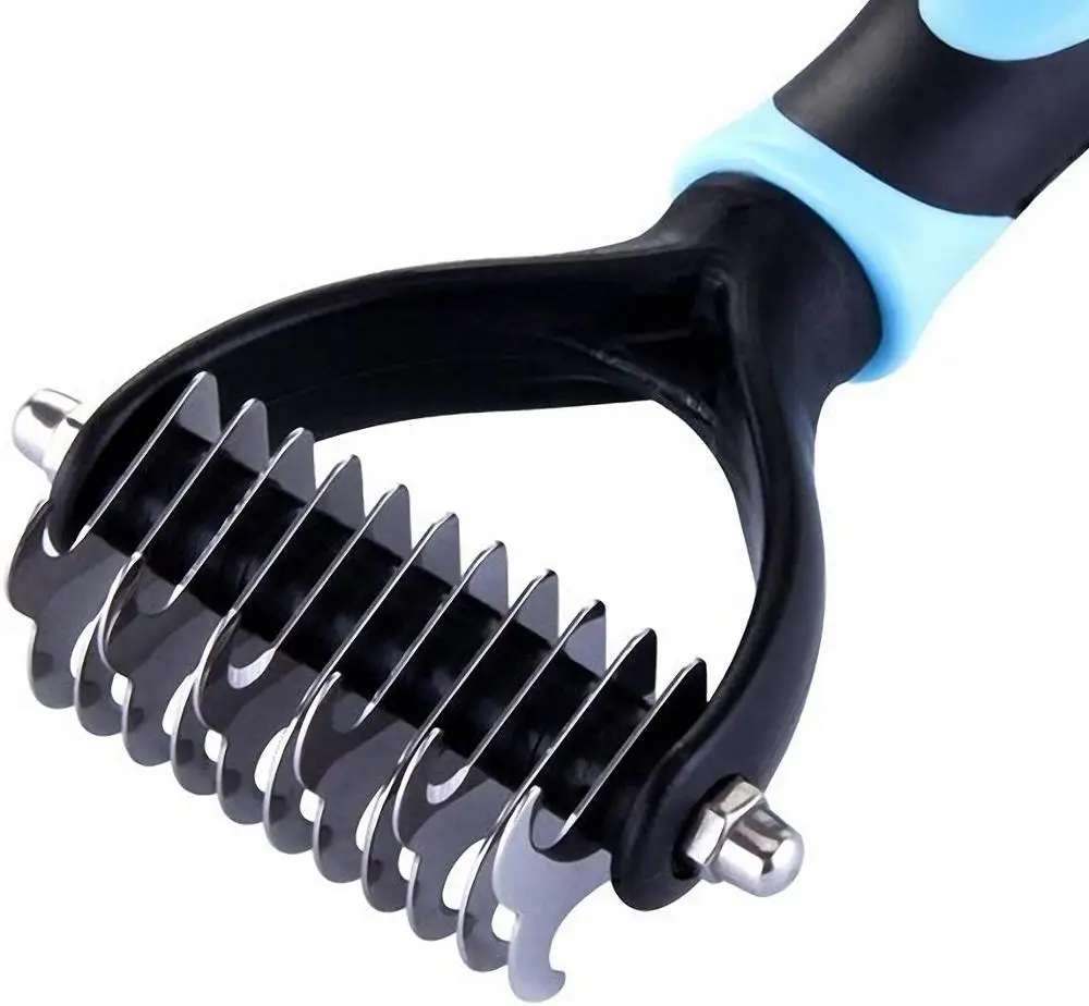 Pet Grooming Tool Pet Dematting Undercoat Comb Dual Sided Grooming Rake