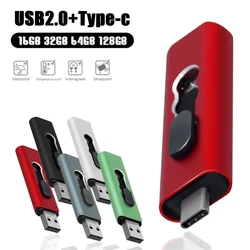 Clé USB 2.0 de Type C 2 en 1, support à mémoire de 16GB 32GB 128GB 256GB 64GB, lecteur Flash pour Android/PC, meilleur cadeau 