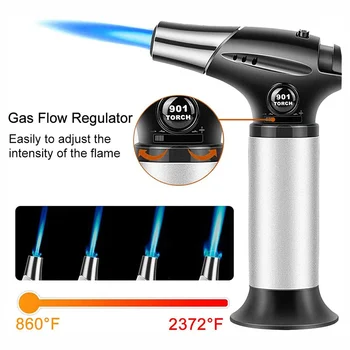 

Spot Butane Torch Culinary Blow Refillable Mini Kitchen Cooking Torch Adjustable Flame for BBQ QP2
