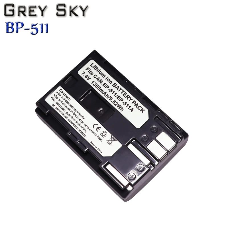 2x7,4 v 1300 мА/ч, BP-511A BP-511 BP 511 511A BP511 BP511A Батарея+ ЖК-дисплей USB Зарядное устройство для цифровой однообъективной зеркальной камеры Canon EOS 40D 300D 5D 20D 30D 50D камера