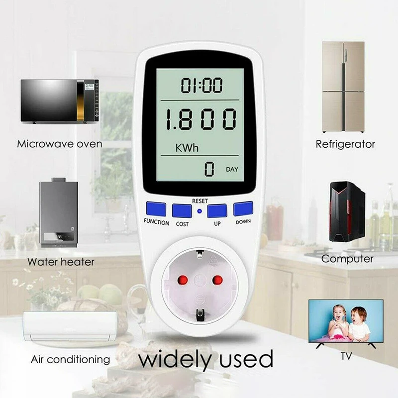 Ac Power Meter Eu Plug 230v Digital Wattmeter Energy Monitor