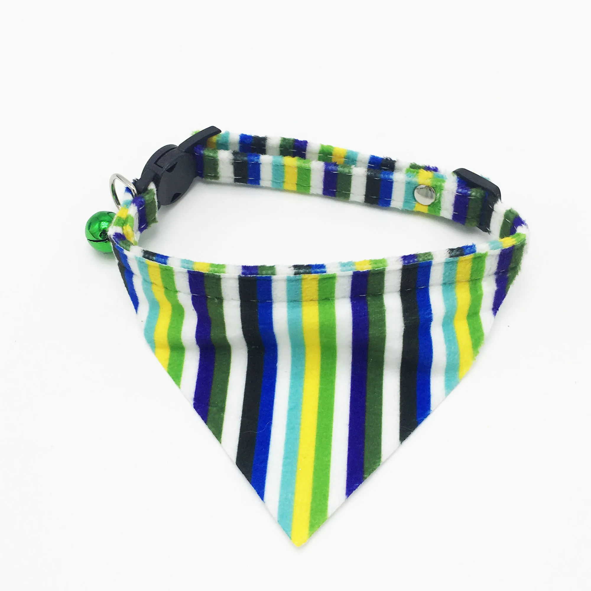 Stripe Bonzerpet Pet Cat шарф для щенка застежка для ошейника Регулируемый 1,0 ширина шейный платок с колокольчиками для маленьких собак воротники-ожерелья - Цвет: Stripe