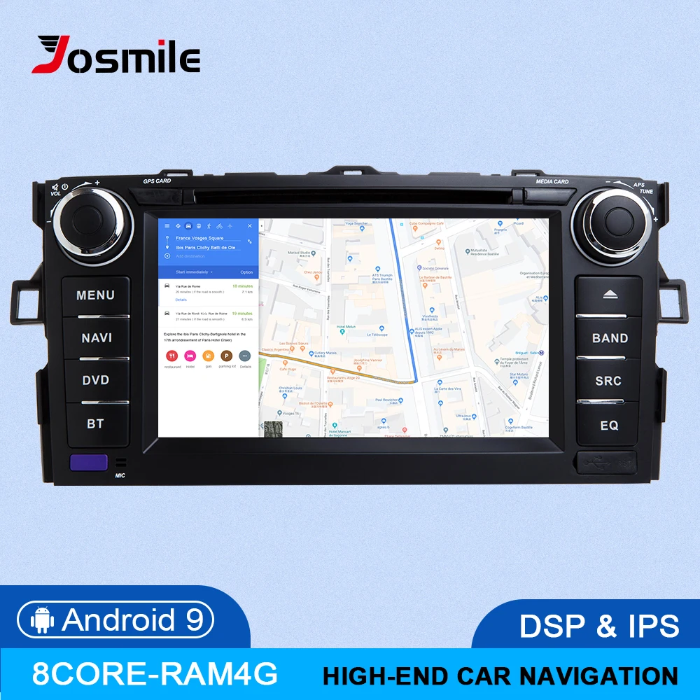  DSP IPS 4GB 64G 2 Din Android 9.0 Car DVD Player For TOYOTA AURIS Altis COROLLA 2012 2013 radio GPS