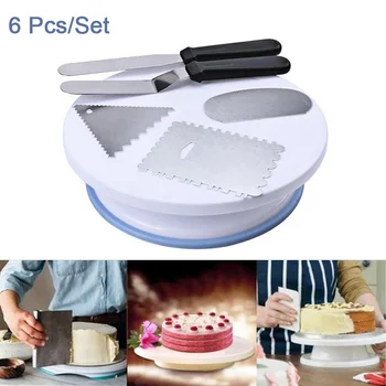 

DIY Pastry Accessories Plastic Cake Rotary Table Set Rotating Cake Stand Cake Decorating Tool