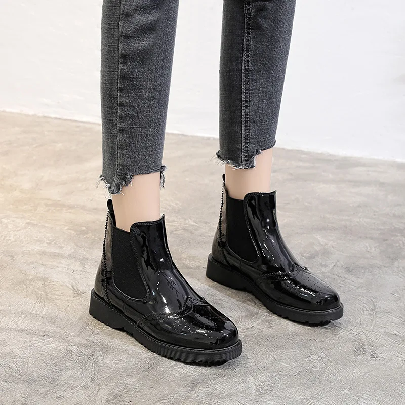 

Martin Boots Women's British-Style 2019 New Style Autumn Short Boots Spring And Autumn Versatile Early Autumn Single Boots Paten