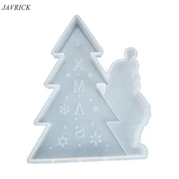 

Crystal Epoxy Resin Mold DIY Christmas Tree Santa Listed Pendant Silicone Mould navidad Navidad