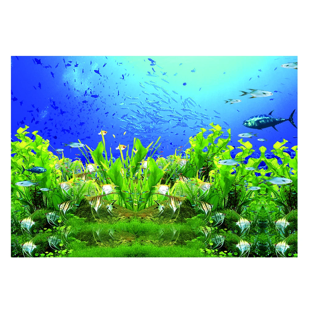 Aquarium 3D Print Tropische Vissen Planten Achtergrond Single Adhesive - AliExpress