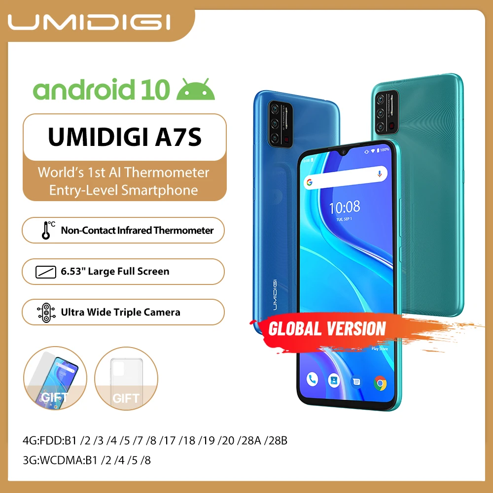 В наличии на складе UMIDIGI A7S смартфон 6 53 &quotЭкран 32 Гб 4150 мАч тройной Камера
