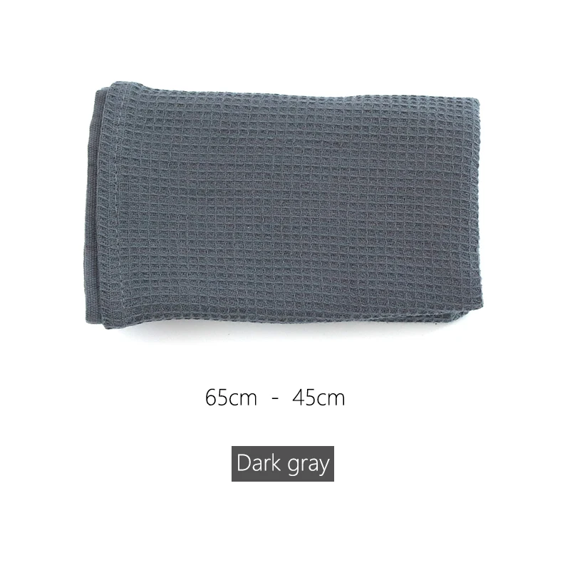 IBANO 45-65 см 2 шт./лот хлопковое Вафельное полотенце с вышивкой кухонное полотенце чистящая ткань чайное полотенце Ультра большое - Цвет: Dark Grey