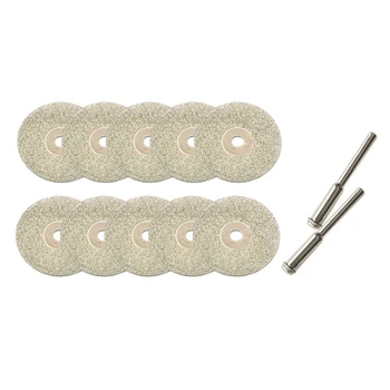 

10Pcs Diamond Cutting Discs Rotary Tool 30 Mm Circular Saw Blades Cutting Discs Mandrel For Dremel Cut Off