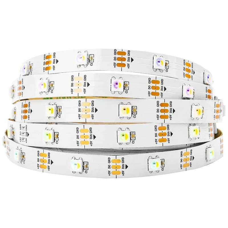 RGBW SK6812 (WS2812B) RGB + теплый белый 5 м 30 светодиодный s/Pixel/M индивидуально Адресуемая