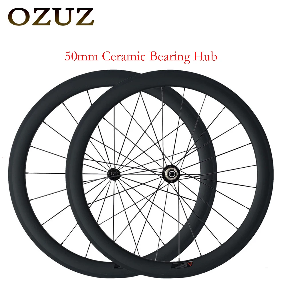 

OZUZ R13 Ceramic Bearing Carbon Wheels 23mm Width Road Bike Wheelset Carbon Road Wheels 38mm 50mm 88mm Carbon Wheelset 3K 700c