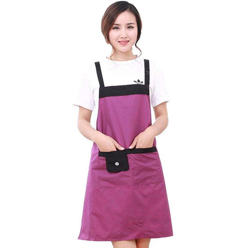 Adjustable Women Kitchen Apron For Cooking Baking Barista Apron Pink Waitressing Aprons Ladys Thicken Restaurant Apron
