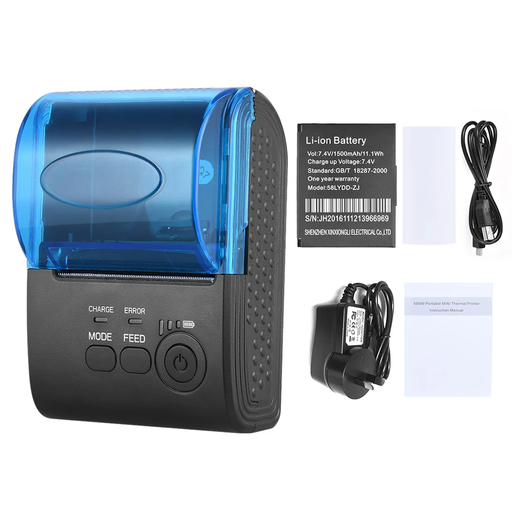 Aibecy термопринтер портативный принтер мини 58 мм Bluetooth USB термопринтер квитанция Билла билета POS печатная машина