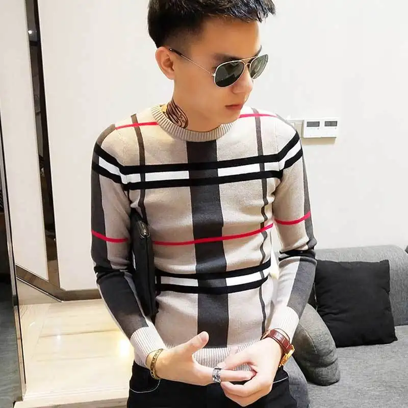 

Spring and autumn winter boy sweater handsome sweater flow long sleeve sweater bottoming sweater