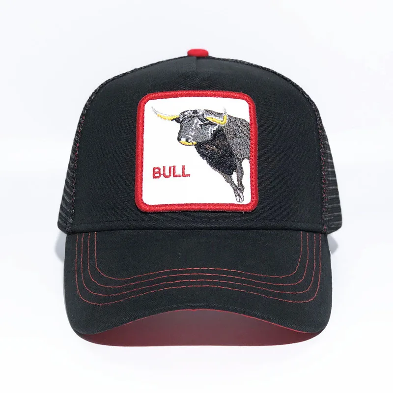 Новые бейсбольные кепки BULL для мужчин женщин Модные животные вышивка черный цвет Snapback хип хоп шляпа сетка шляпы от солнца шляпа отца