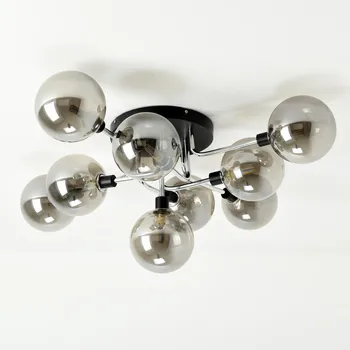

1 LED Ceiling Lamp Modern Glass Ball Ceiling Light for Living Room Kitchen Bedroom Home Lighting Lustre Black Chrome Copper