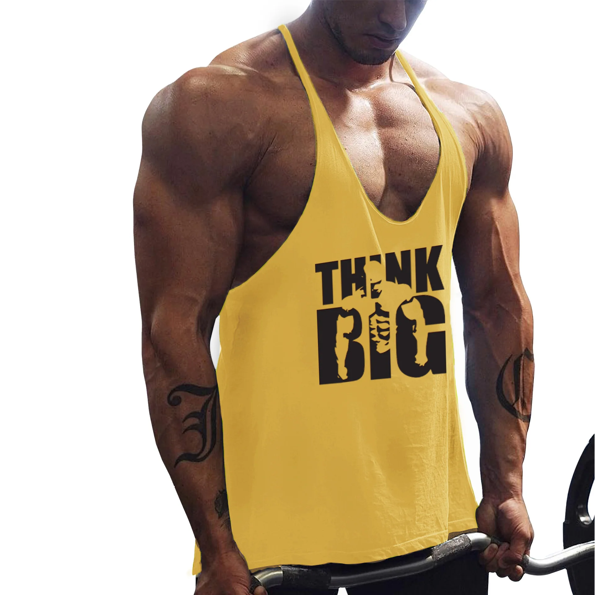 

Summer brand Fitness Vest Top Men's Fitness 2021 Gym Apparel Fitness Men's Shirt Slim-fit vest 100% cotton vest Muscle top