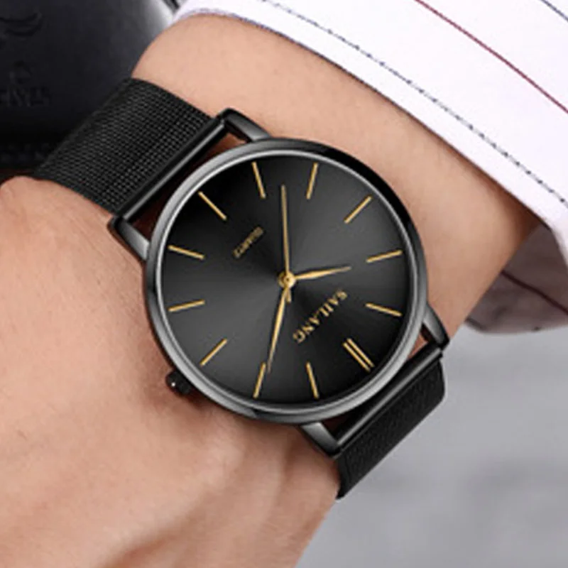 Watches Automatic-Watch Minimalist Waterproof Mens Simple Fashion Business Quartz Mesh-Belt
