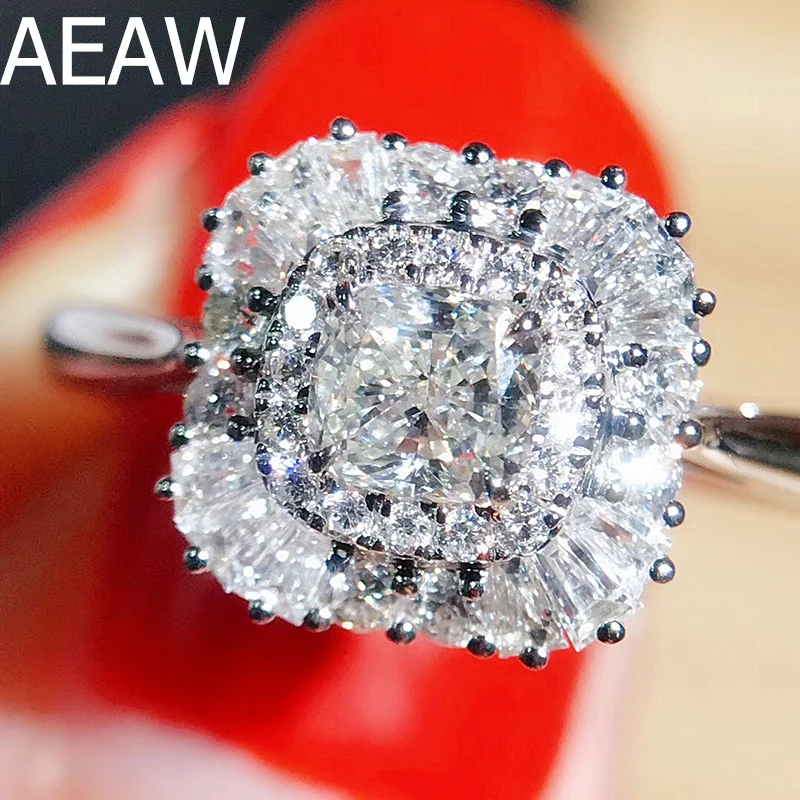 GIA овальное обручальное кольцо с натуральным бриллиантом Настоящее 18 к белое золото 0.95ctw обручальное кольцо с натуральным бриллиантом