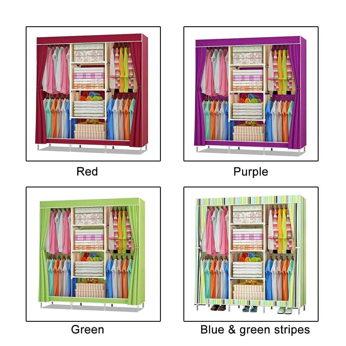 Large Capacity Non-woven Cloth Wardrobe Folding Portable DIY Wardrobe Clothes Storage Cabinet Closet Home Furniture