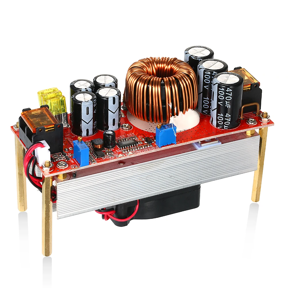 

1500W Boost DC-DC Converter Controller Step-Up Converter Regulator Constant Current&Voltage Mode with Temperature Controlled Fan