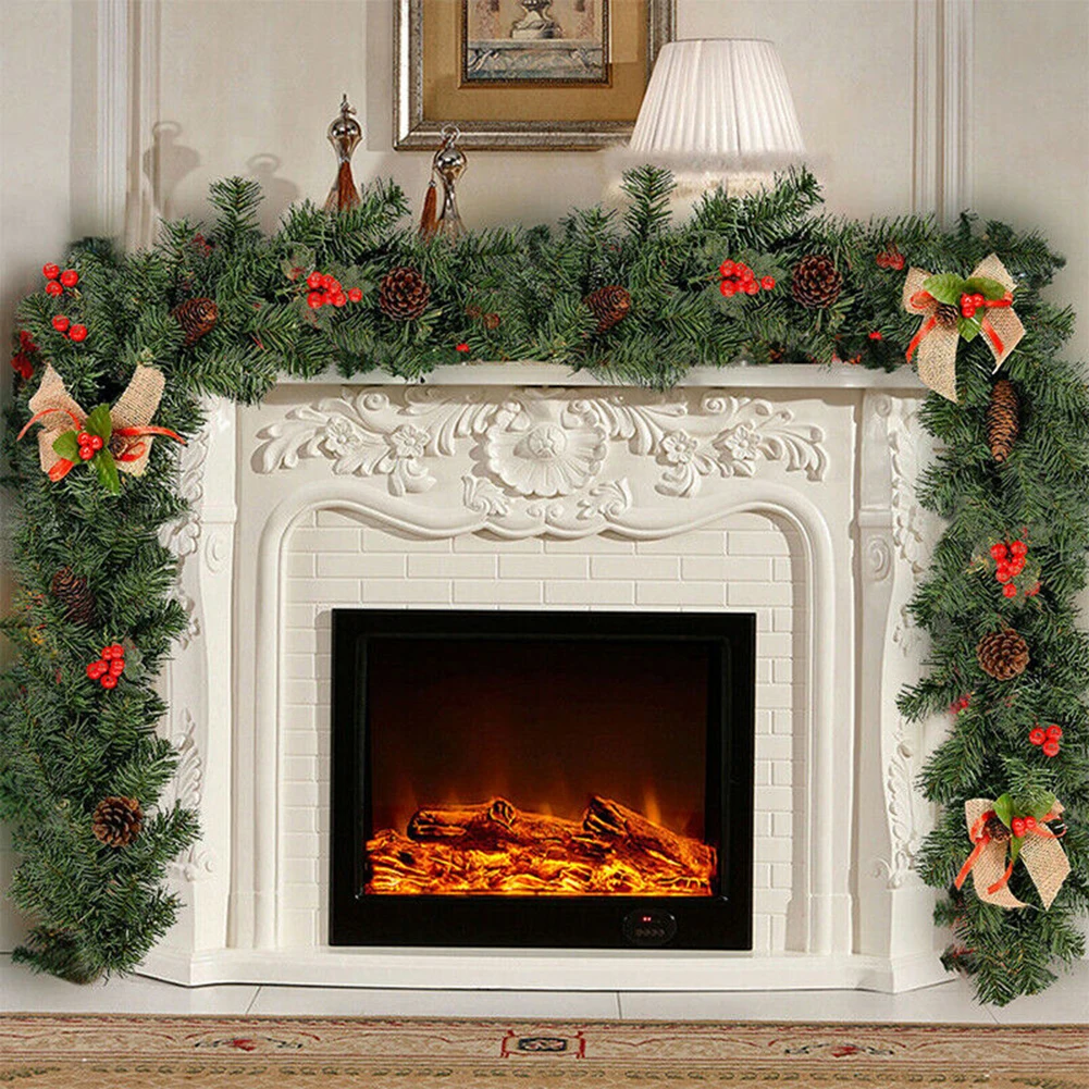 1.8m Christmas Garland Artificial Berries Garland Rattan Wreath Door Ornament Decor Christmas decoration