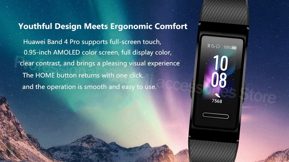 Смарт-браслет huawei Band 4 Pro gps 0,95 'с цветным циферблатом SpO2 с кислородом крови, Активный спортивный браслет для мониторинга здоровья