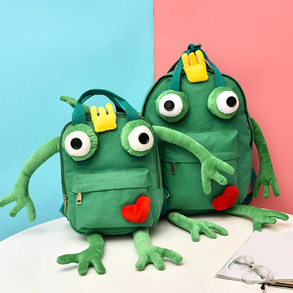 Creative 3D Vivid Frog Plush Backpack Waterproof Children Kids Bag Simulation Animal Prints Travel Bags Toys 1 Creative 3D Vivid Frog Plush Backpack Waterproof Children Kids Bag Simulation Animal Prints Travel Bags Toys 2