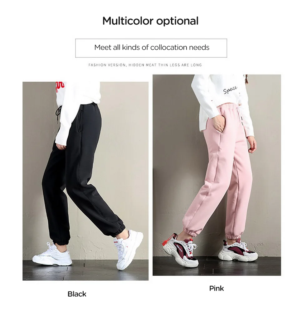 low rise jeans 2021 Winter Women Gym Sweatpants Workout Fleece Trousers Solid Thick Warm Winter Female Sport Pants Running Pantalones Mujer yoga pants