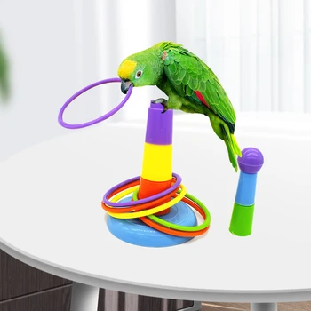 

Colorful Rings Bird Activity Training Toy Drop Shipping Funny Mini Ferrule Toy for Parrot Intelligence Developmental Game