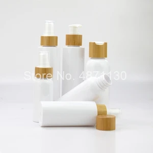 5oz Pump lotion bottle 150ml 60ml 100ml atomizador perfume Natural Luxury Bamboo Cosmetic Packaging plastic Spray perfume Bottle