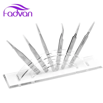 

Transparent Acrylic Tweezer Holder Stand Semi-circle Eyelash Tweezers Storage 6 pcs Makeup Tool Stand