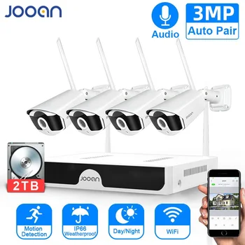 

CCTV System Wireless Surveillance System Kit 3MP Home Security Camera System Outdoor WIFI Cameras Set Video Audio Recording