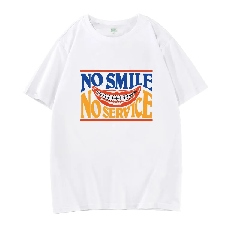 Летняя стильная футболка luhan с надписью same no smile service модная унисекс круглым