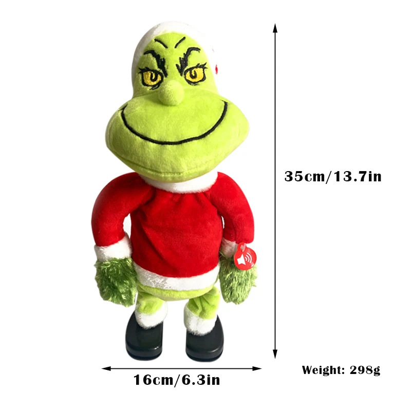 35 см электрическая танцевальная плюшевая кукла Grinch рождественское настольное