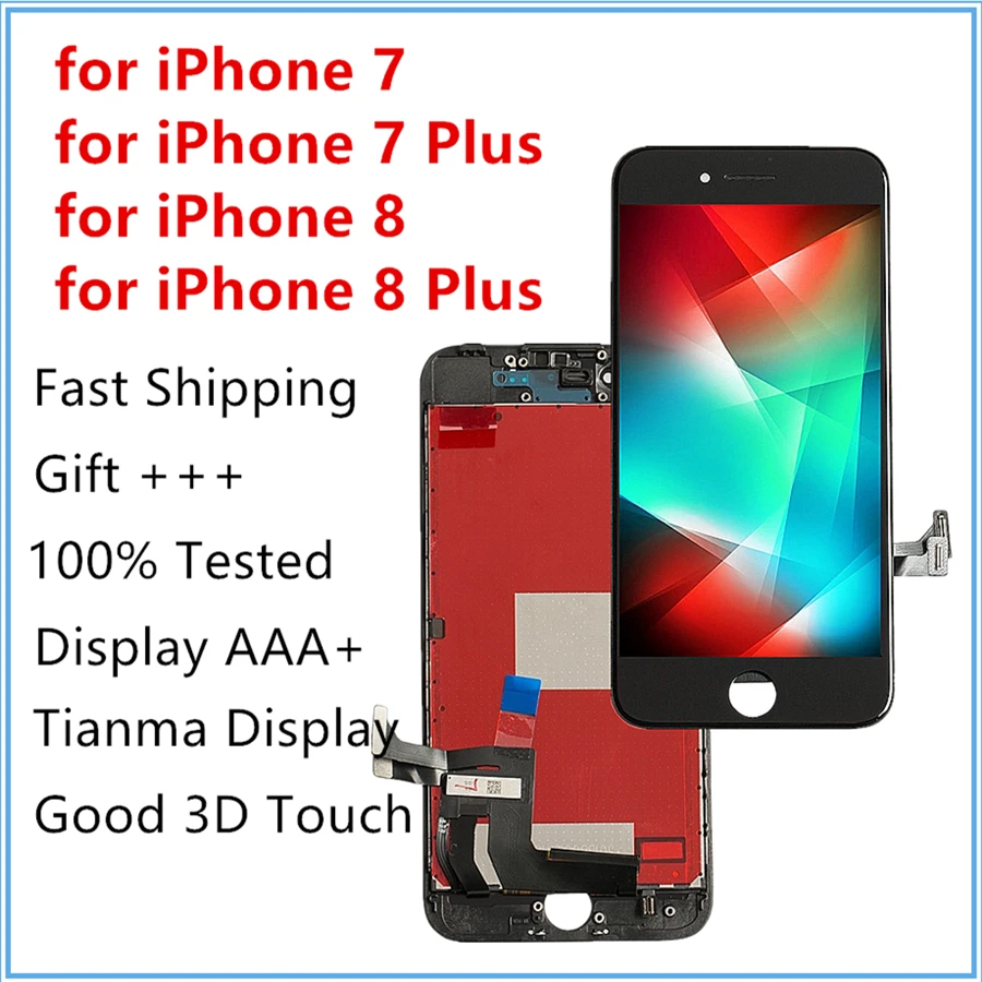 

Factory sales AAA+ LCD Screen For iPhone 7 8 7 PLus LCD Display Assembly + 3D Touch Fix Mobile Phone Repair