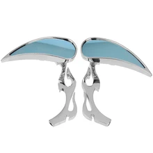 2x хром Универсальный Мотоцикл Чоппер каплевидное зеркало заднего вида 8 мм 10 мм