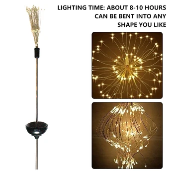 

150 LED Solar Powered Firework Lights Garden Outdoor Wedding Waterproof String Light Decoration Lamp for Garden Yard Patio