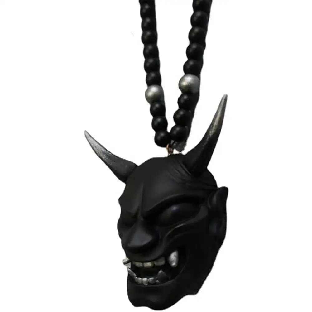 Ciondolo Per Specchietto Auto - Maschera Demone Giapponese Hannya / Samurai Prajna - Ornamento In Resina Per Retrovisore - Decorazione Auto Ispirata Alla Cultura Giapponese