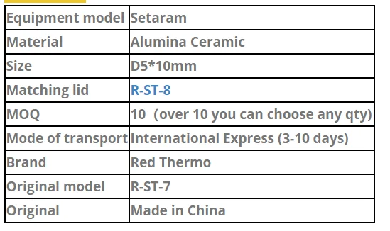 Тигель глинозема D5* 10 мм для CTC1800 Evolution Setaram соответствия с R-ST-8 dsc расходные материалы dsc Пан dsc ячейка красный термо