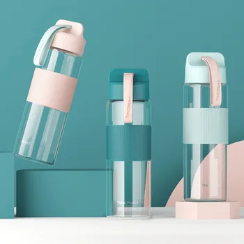 

Glass Creative Borosilicate Cup with Rope Handle Portable Couple Heat Resistant Student Cup tea bottle water bottle hydro flask