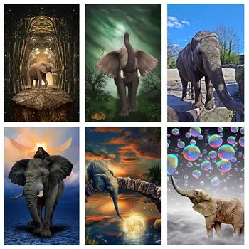 

5d Diamond Painting Full Drill Animal New Arrival Diamond Embroidery Elephant Decorations For Home